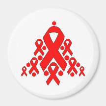 AIDS Christmas Ribbon Tree Fridge Magnet
