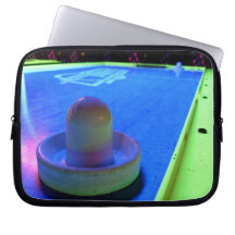 Air Hockey table and mallet with neon lighting Laptop Computer Sleeves