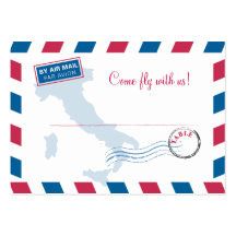 Air Mail Escort/Seating Card Wedding Business Cards