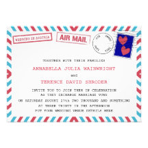 Air Mail Wedding In Austria Invitations