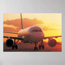Airbus A320 - Backing on Sunset Print