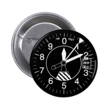 Aircraft Altimeter Gauge Pinback Button