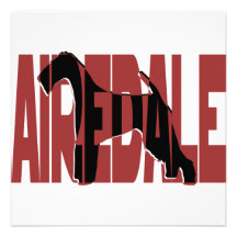 Airedale, King of Terriers, Silhouette Personalized Invitation