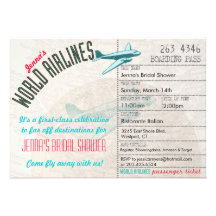 Airline Ticket DestinationBridal Shower Invitation