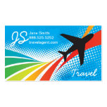 Airline Vacation Travel Abstract Halftone Business Card Template