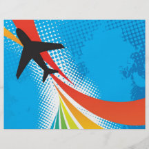 Airline Vacation Travel Abstract Halftone Flyers