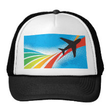 Airline Vacation Travel Abstract Halftone Hats