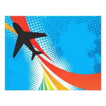 Airline Vacation Travel Abstract Halftone Personalised Announcement