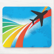 Airline Vacation Travel Abstract Halftone Mouse Mats