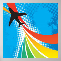 Airline Vacation Travel Abstract Halftone Posters