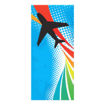 Airline Vacation Travel Abstract Halftone Custom Rack Card