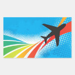 Airline Vacation Travel Abstract Halftone Stickers