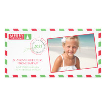Airmail Holiday Greeting Card Photo Card Template