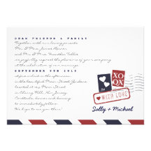 Airmail Love Letter Personalised Note Invitation