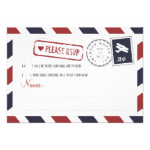 Airmail RSVP Card Personalized Invitation