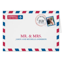 Airmail Wedding Thank You Cards