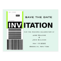 Airport Baggage Claim Theme Wedding Save The Date postcards