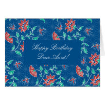 Aiyana Floral Batik Happy Birthday Aunt Card