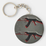 AK47 Assault Rifle Pop Art Key Chains