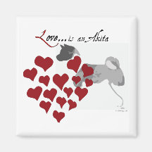 Akita Love Refrigerator Magnet