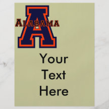 Alabama 'A' Blue and Orange Personalized Flyer