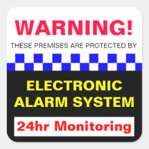 Alarm Warning Sticker