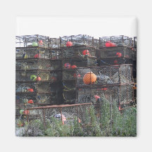 Alaska crab pots refrigerator magnet