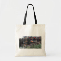 Alaska crab pots reusable tote bag