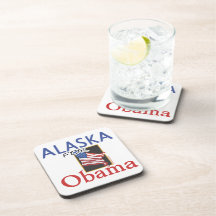 Alaska for Obama Election Beverage Coasters