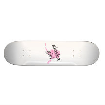 Alaska Girl with Scribbled Alaska Map Custom Skateboard