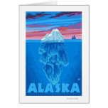 AlaskaIceberg Vintage Travel Poster Card