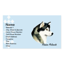 Alaskan Malamute ~ Blue w/ White Diamonds Business Card