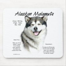 Alaskan Malamute History Design Mouse Pads