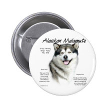 Alaskan Malamute History Design Pin