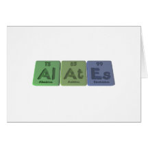 Alates-Al-At-Es-Aluminium-Astatine-Einsteinium Greeting Card