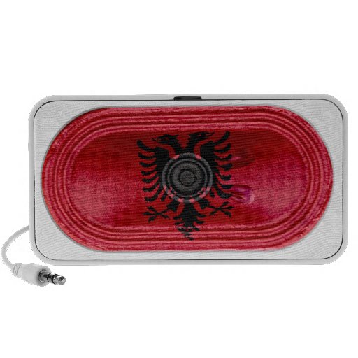 Albania Black Two Headed Eagle On Red Flag Speaker