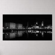 Albert dock B&amp;W Poster