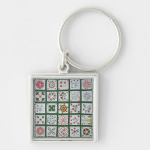 Album quilt with season flowers, 1844 key chains