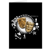 Alchemy of Acting Drama Masks Greeting Card