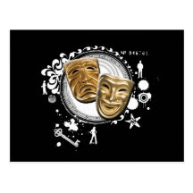 Alchemy of Acting Drama Masks Postcard