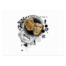 Alchemy of Acting Drama Masks Postcards