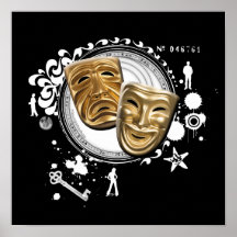 Alchemy of Acting Drama Masks Print