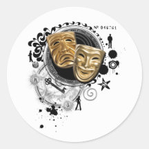 Alchemy of Acting Drama Masks Round Sticker
