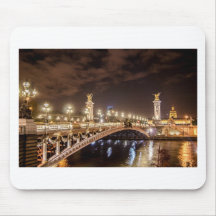 Alexander 3 bridge in Paris France at night Mouse Pad