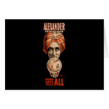 Alexander crystal seer knows sees tells all greeting card