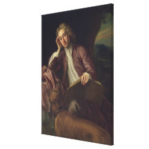 Alexander Pope and his dog, Bounce, c.1718 Canvas Prints