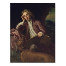 Alexander Pope and his dog, Bounce, c.1718 Post Card