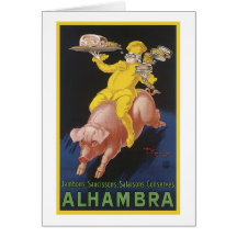 Alhambra Ham Flying Pig Ad Greeting Card