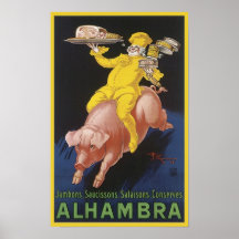 Alhambra Ham Flying Pig Ad Print