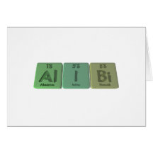 Alibi-Al-I-Bi-Aluminium-Iodine-Bismuth Greeting Cards